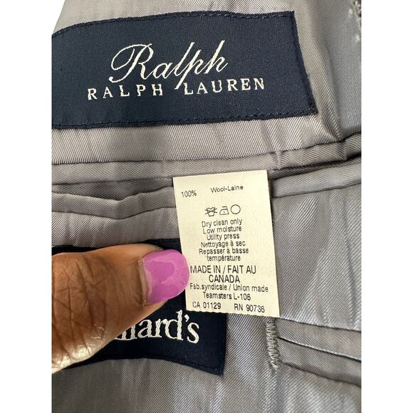 Ralph Lauren Men's Wool Houndstooth Business Career Blazer Sport Coat Size 42L - Picture 3 of 10